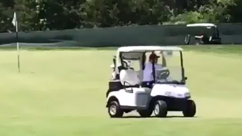 Video Shows President Donald Trump Driving Golf Cart on Green