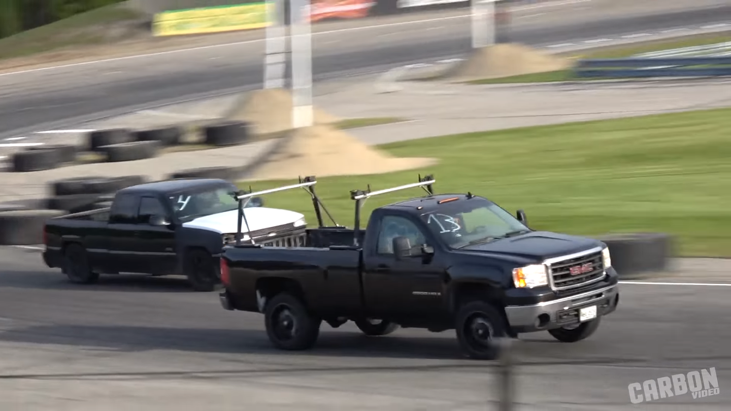 Watch These Amateurs &#8220;Run What They Brung&#8221; in a Bunch of Pickup Trucks
