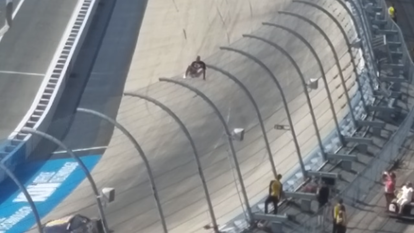 Fan Climbs Catch Fence and Kicks Cop at NASCAR Race, Gets Charged With Felony