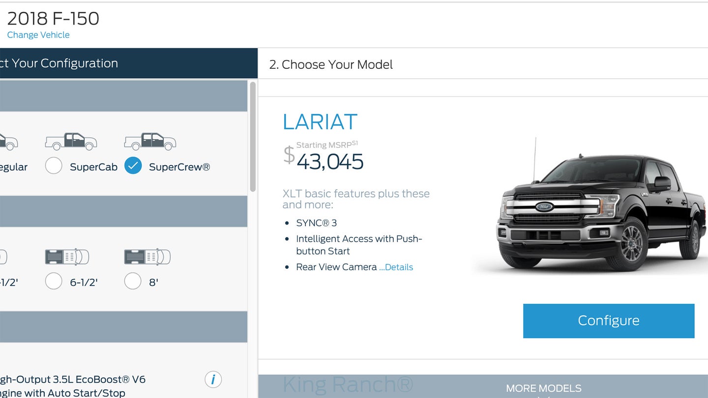 The 2018 Ford F-150 Configurator Is Live