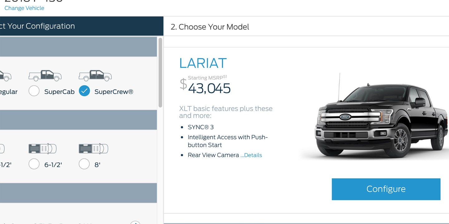 The 2018 Ford F-150 Configurator Is Live