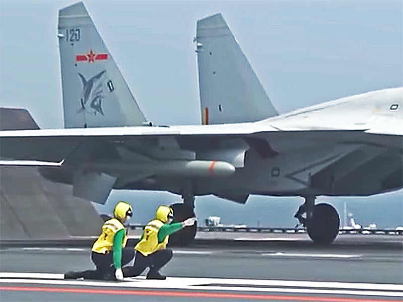 New Flight Ops Video From China&#8217;s Carrier Features Loaded Up J-15 Fighters