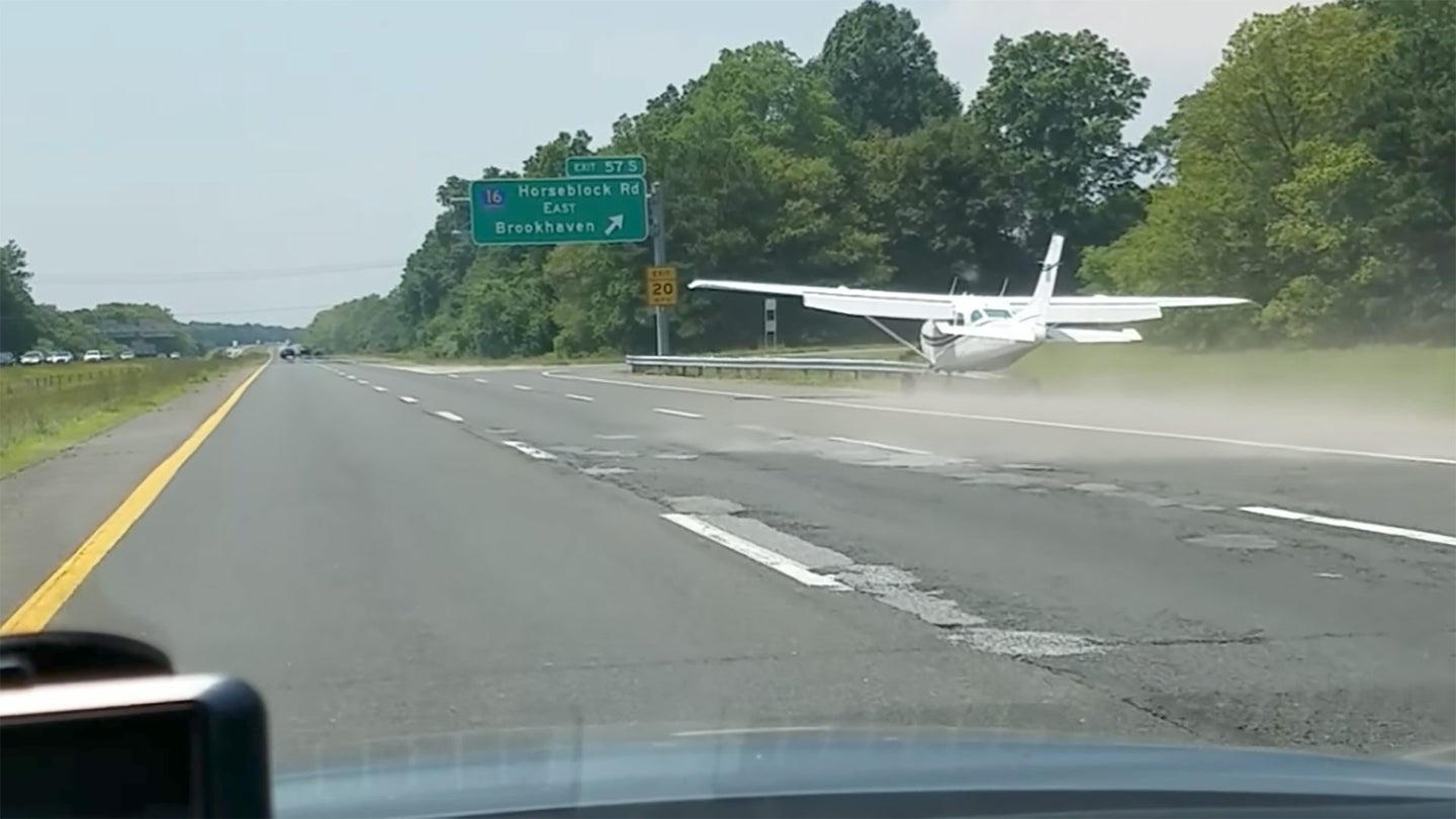 Small Plane Makes Emergency Landing on Long Island Highway