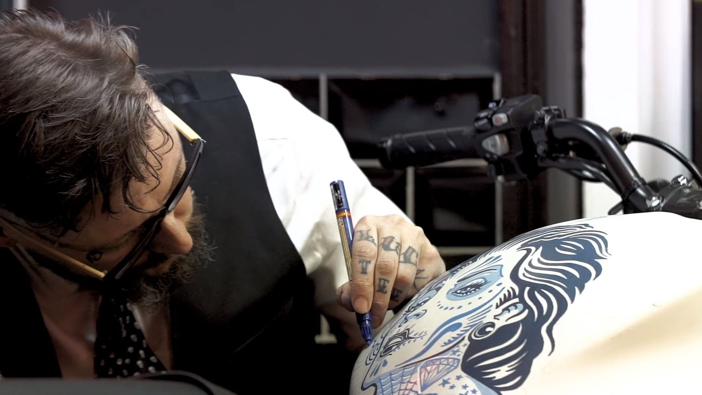 Watch Tattoo Artist Dan Gold Ink a Honda CB650F