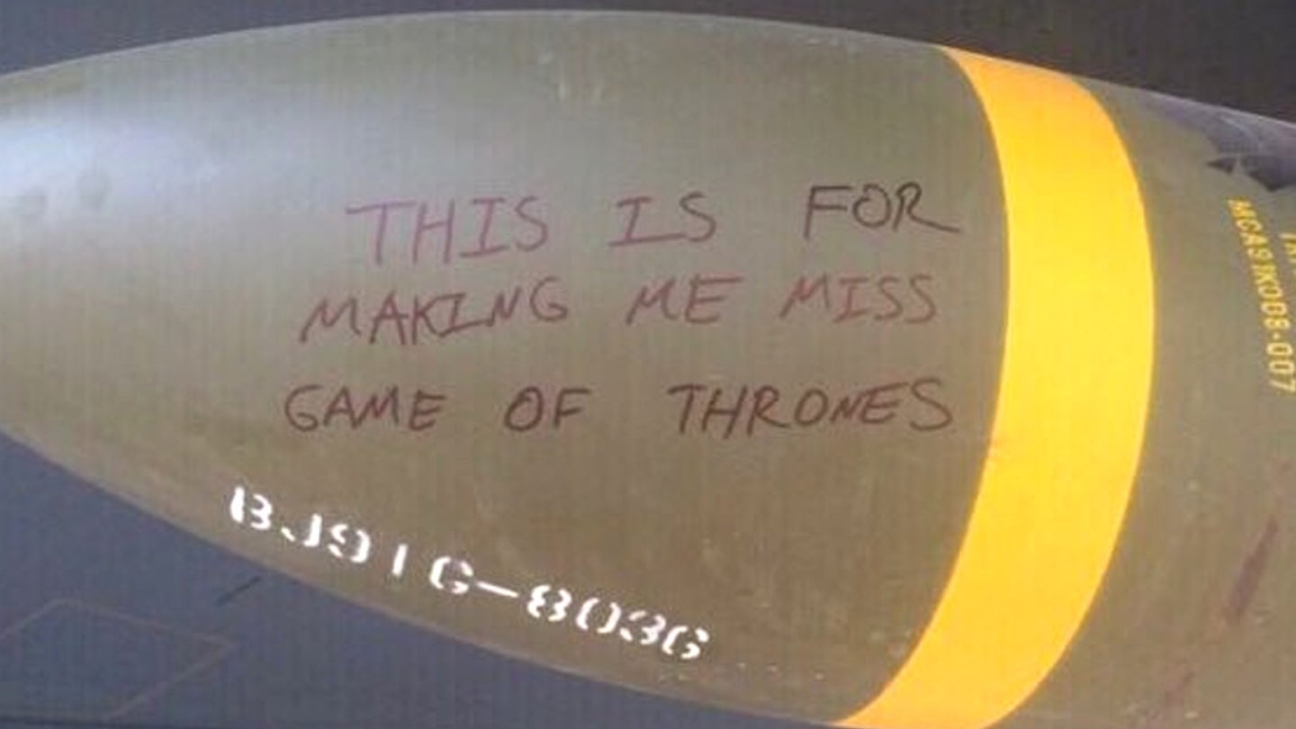 Message On Bunker Buster Bomb Tells ISIS &#8220;This Is For Making Me Miss Game of Thrones&#8221;
