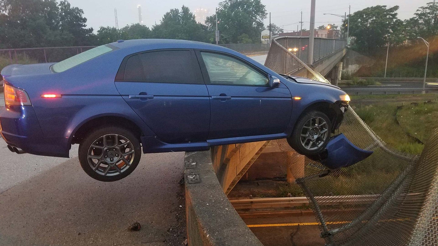 This Acura TL Type-S Was a Sneeze Away From Plunging Off a Bridge