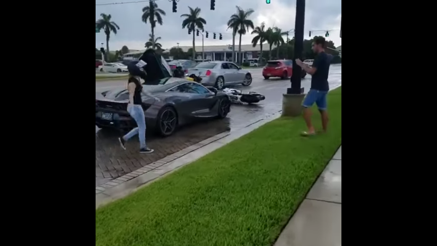 McLaren 720S Involved in Motorcycle Altercation Leaving Florida Cars and Coffee