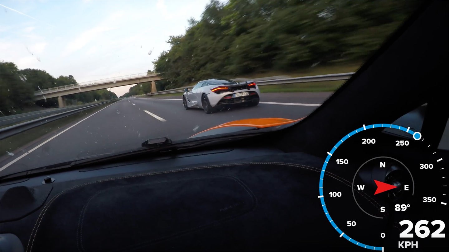 Watch a McLaren 675LT and 720S Light Up the Autobahn