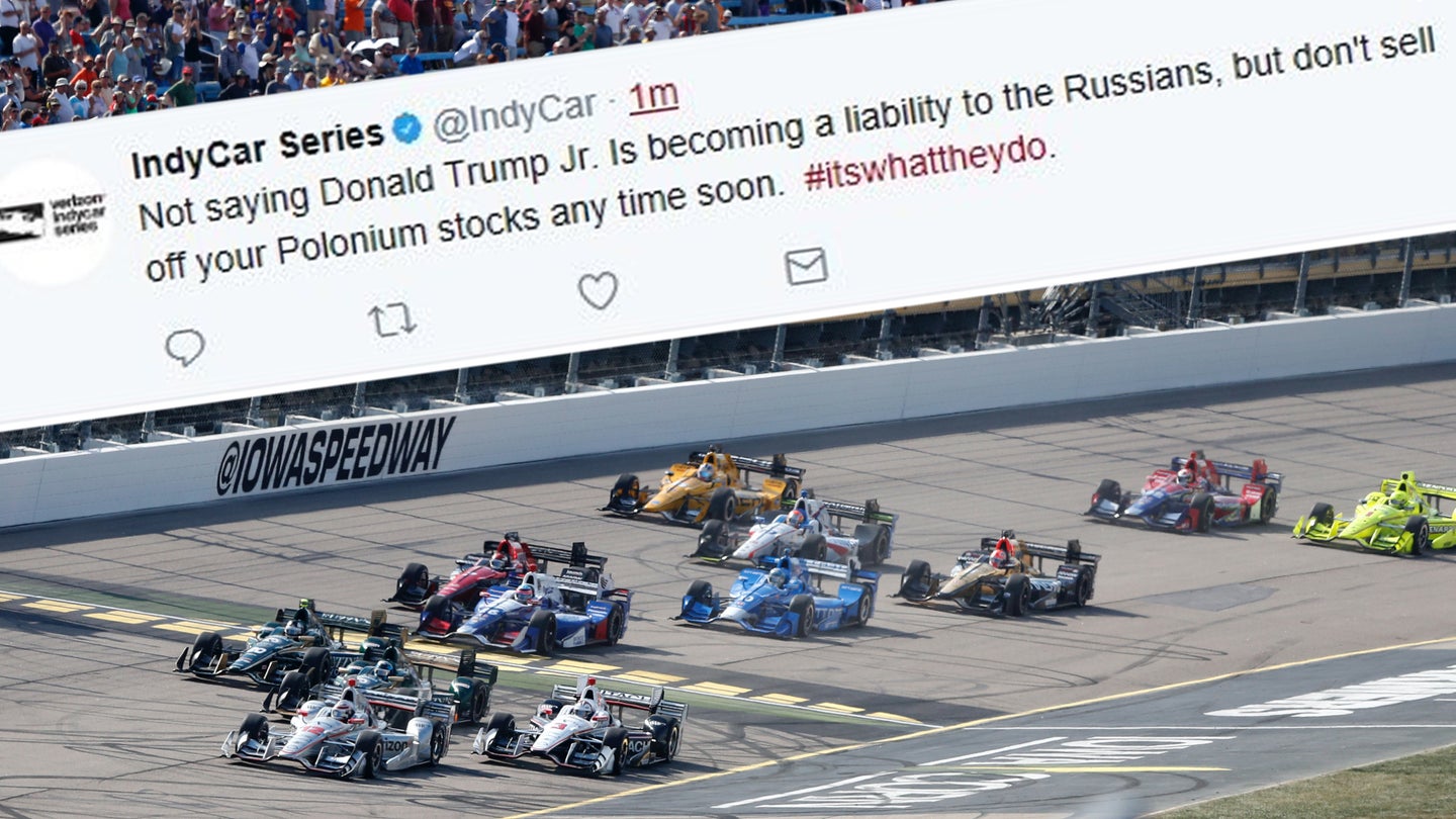Someone Bashed Donald Trump Jr. From IndyCar&#8217;s Official Twitter Account