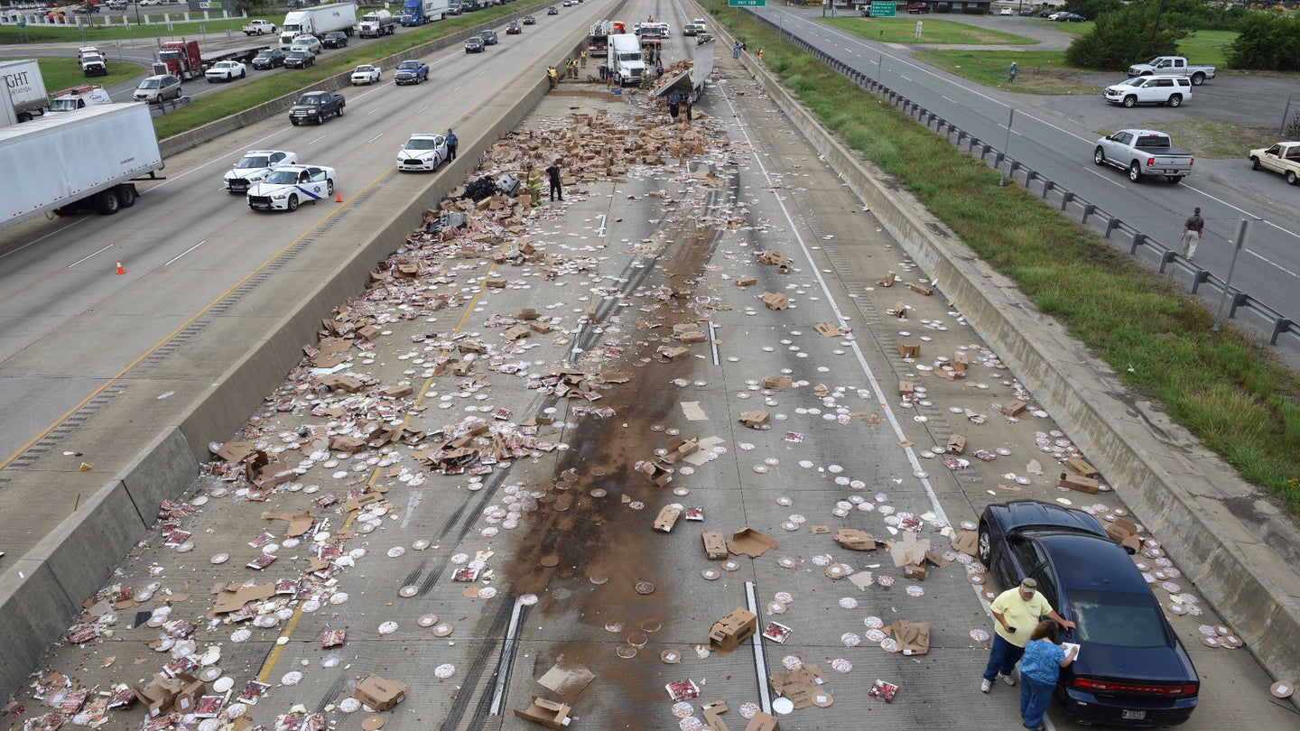 Arkansas Semi-Truck Crash Spills Thousands of Frozen Pizzas onto Highway