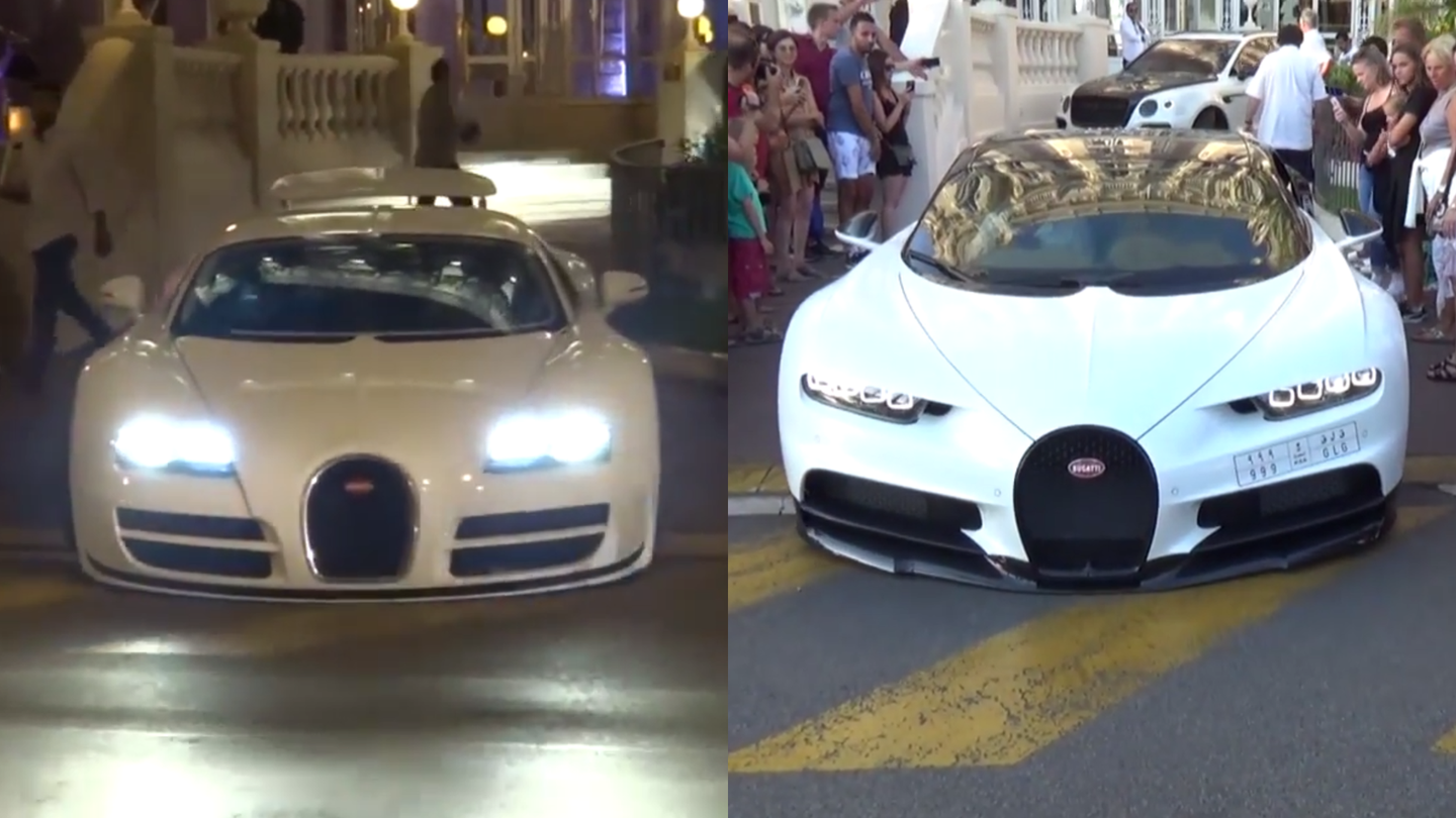 Watch $6 Million Worth of Bugattis Scrape Their Chins on the Same Hotel Curb