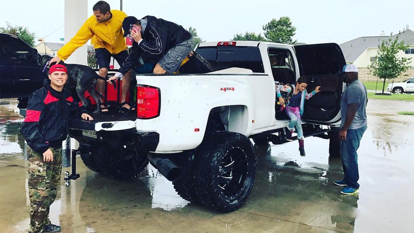 MMA Fighter Derrick Lewis Assists in Houston Rescue Efforts Using Lifted Silverado
