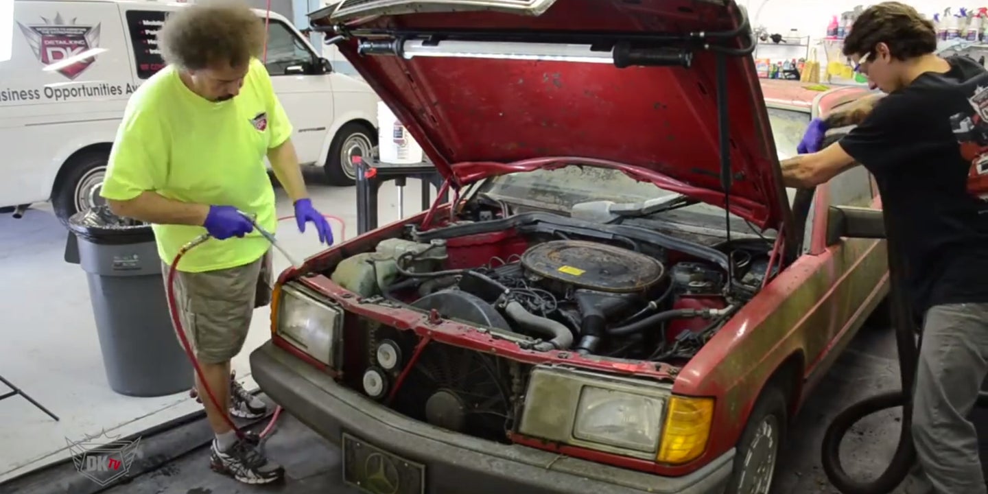 Watching a Disgusting 1985 Mercedes-Benz 190 E Get Fully Detailed Is Like Therapy