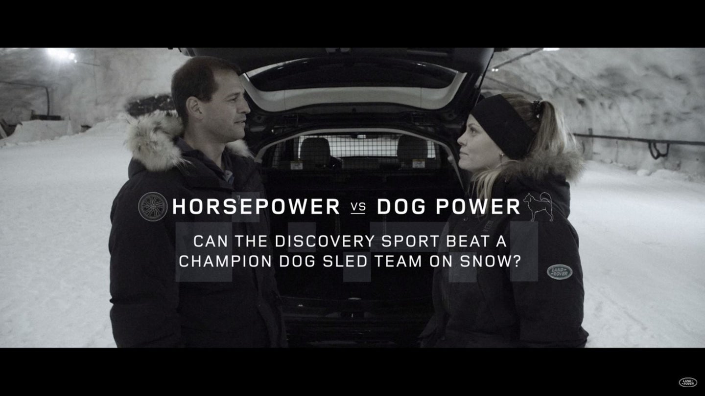 Watch a Land Rover Discovery Sport Race a Champion Dog Sled Team