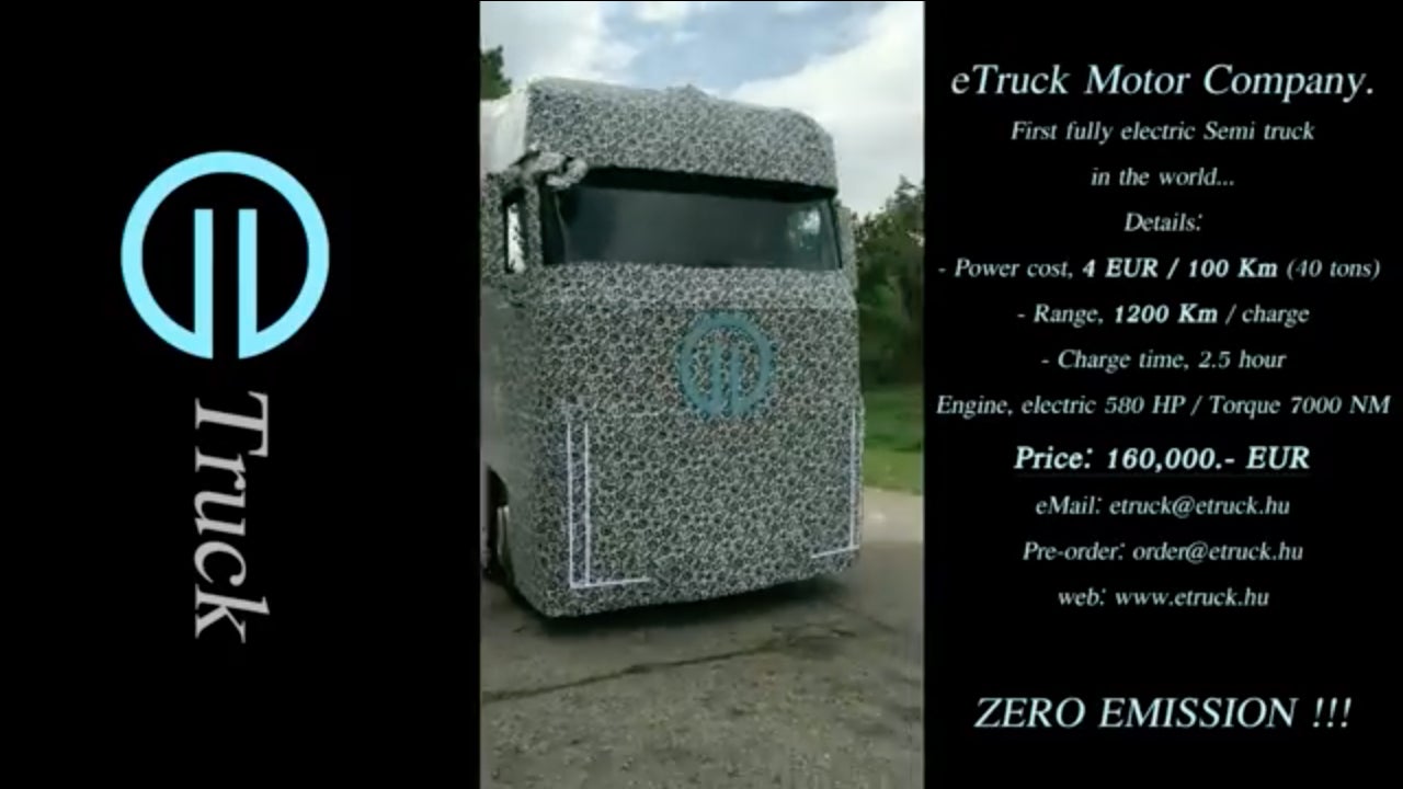 This Hungarian Electric Semi-Truck Seems Like a Hilarious Scam