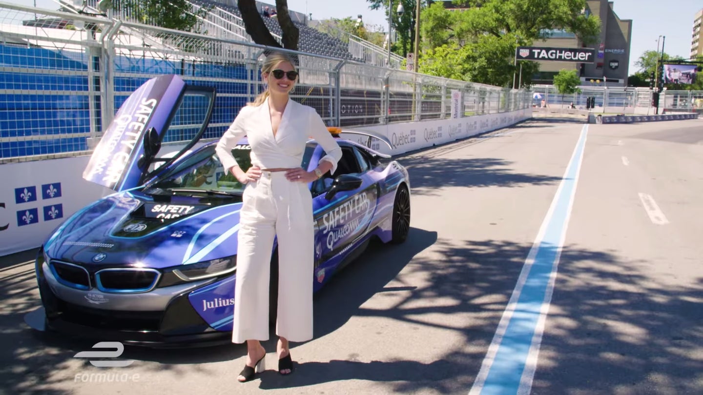 Watch Kate Upton Ride Along a Lap of Montreal’s Formula E Track in a BMW i8