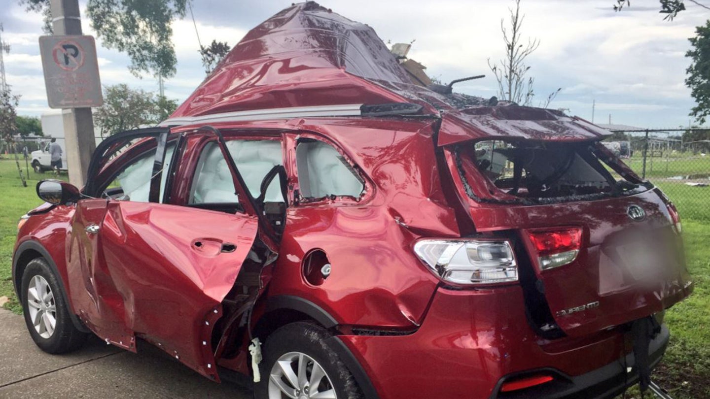 Florida Couple Hauling Propane Grill in Their Kia Light Cigarette, Blow Up Car
