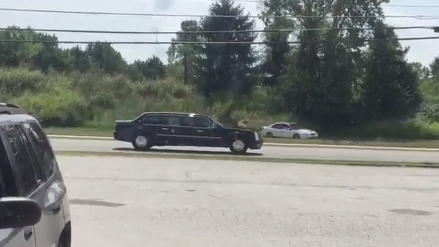 Video Shows Out-of-Control Car Nearly Strike Trump Presidential Motorcade