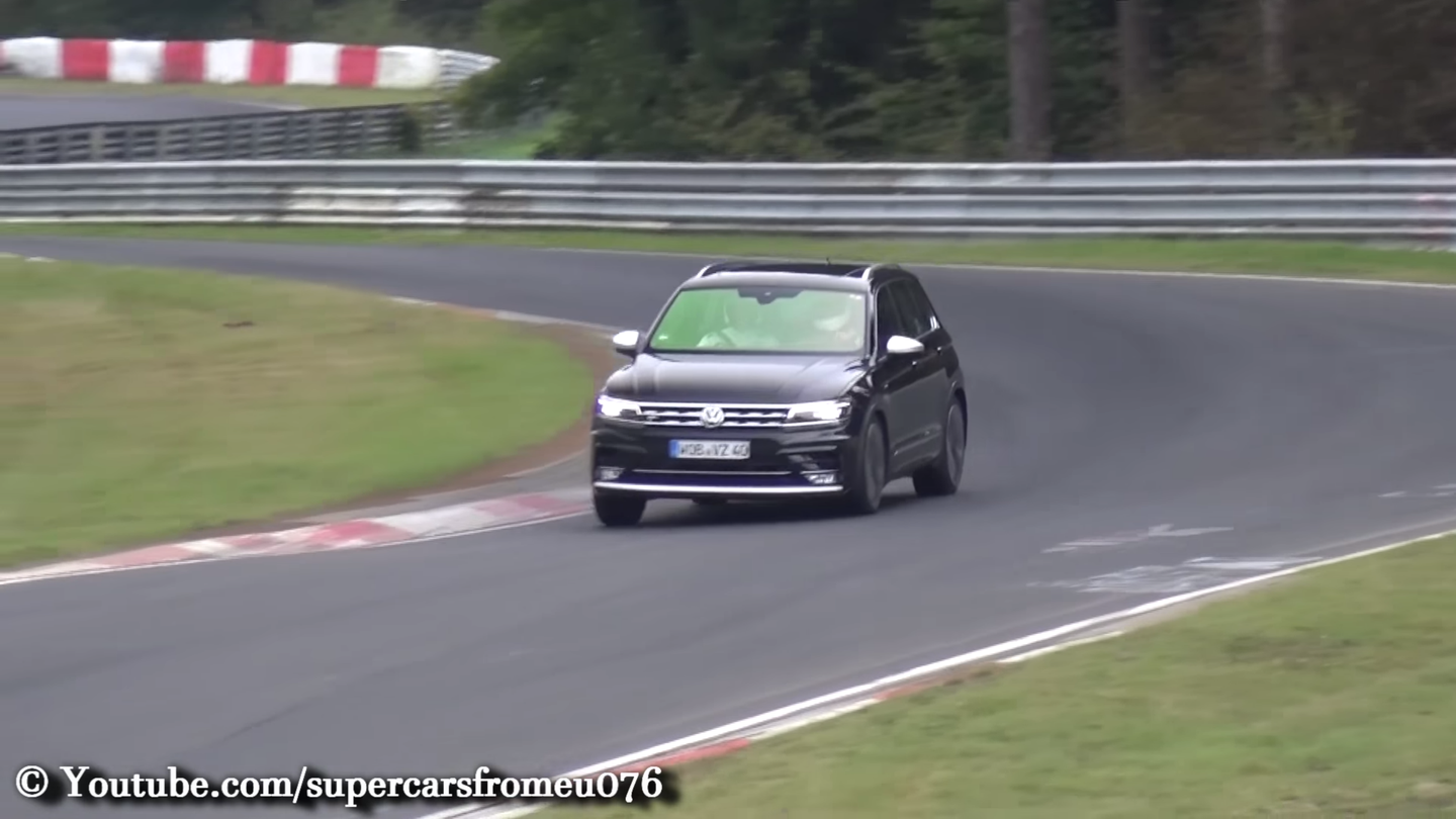 Watch This Racy, 5-Cylinder Volkswagen Tiguan Scream Along the Nurburgring