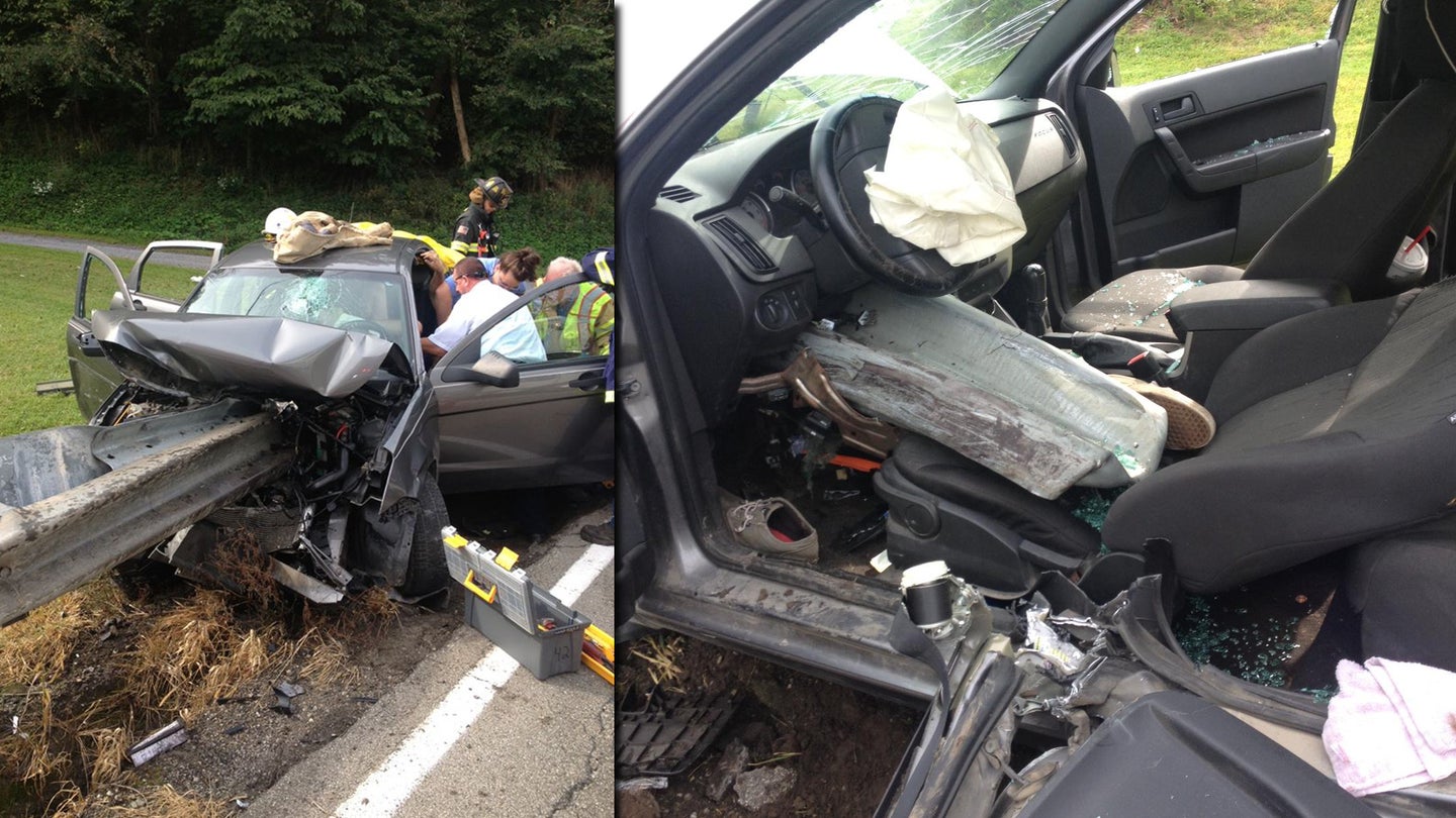 A Pennsylvania Driver Somehow Survived This Nightmare Guardrail Crash