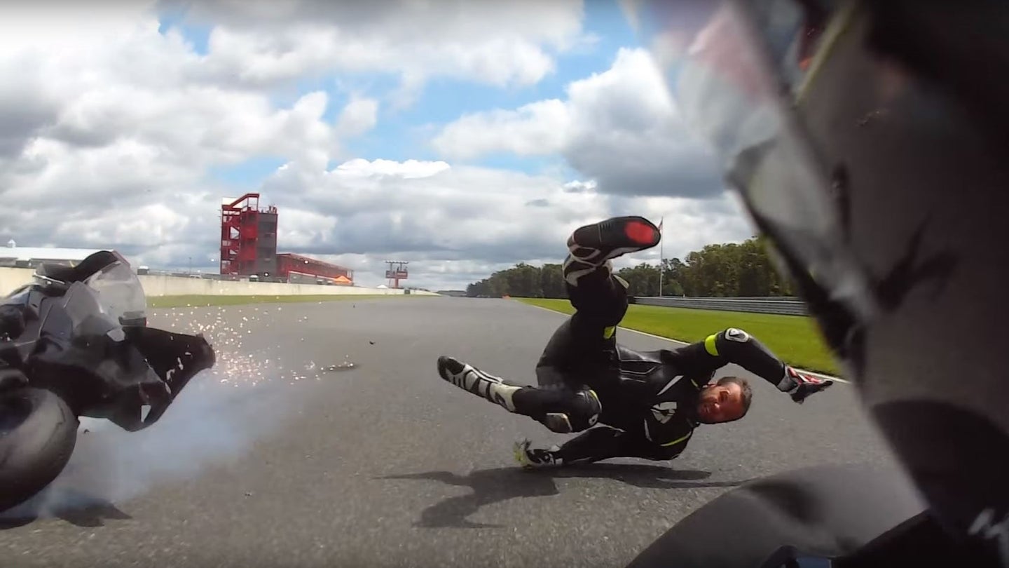 Watch a Motorcycle Racer’s Helmet Fly Off in Terrifying Accident