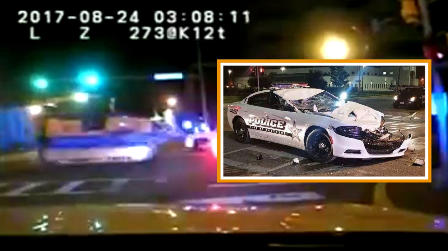 Dash Cam Video Shows Teen Crush Cop Car, Flee Police in Stolen Bulldozer