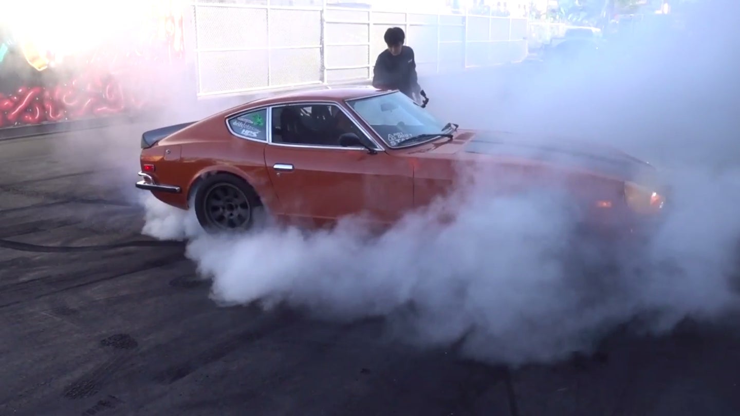 Watch One of the Best Car Photographers Visit Hoonigan’s Donut Garage and Rip Some Burnouts