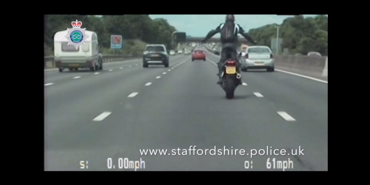 British Motorcyclist Pops Wheelies, Takes Selfies, Gets Arrested