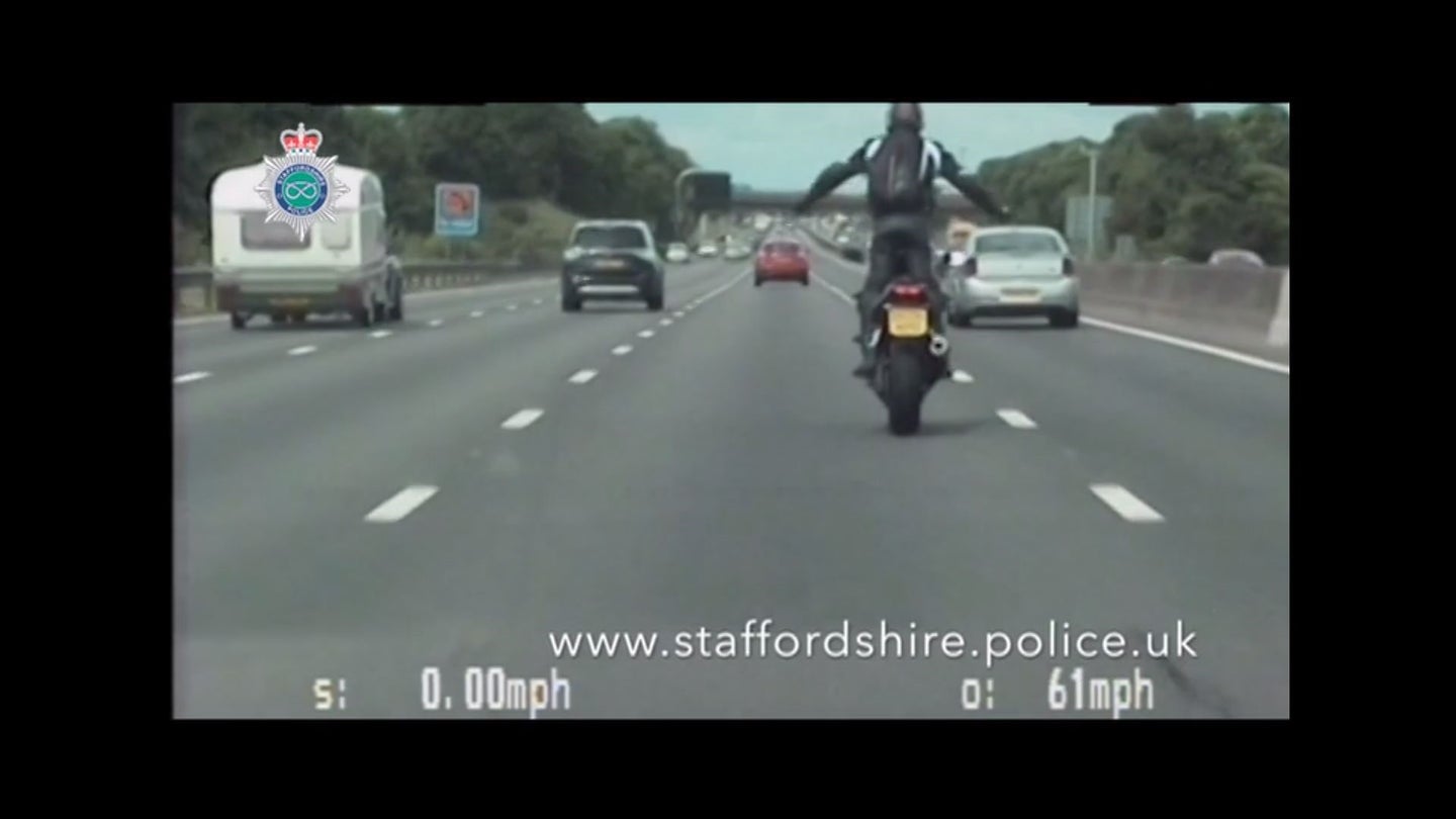 British Motorcyclist Pops Wheelies, Takes Selfies, Gets Arrested