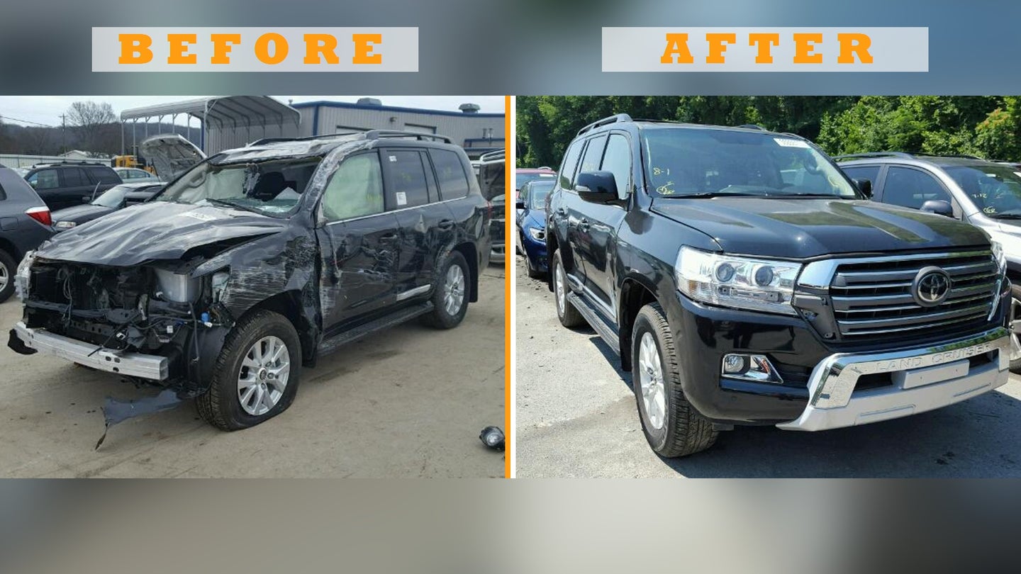 Toyota Land Cruiser Before and After Pictures Show Why You Can Never Trust a Salvage Auction