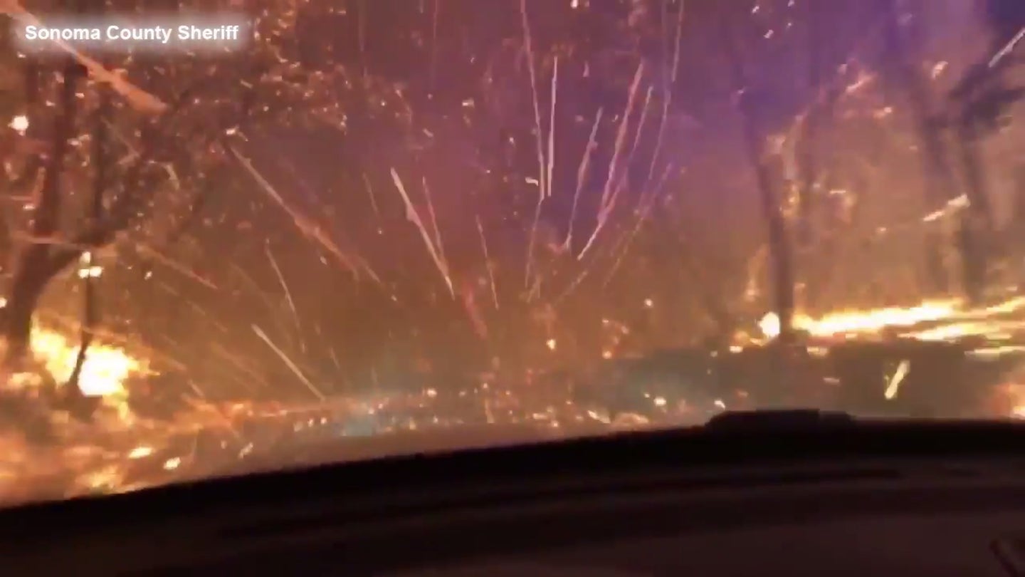Deputy’s Dash Cam Video From the California Wildfires Is Like Riding Through Hell