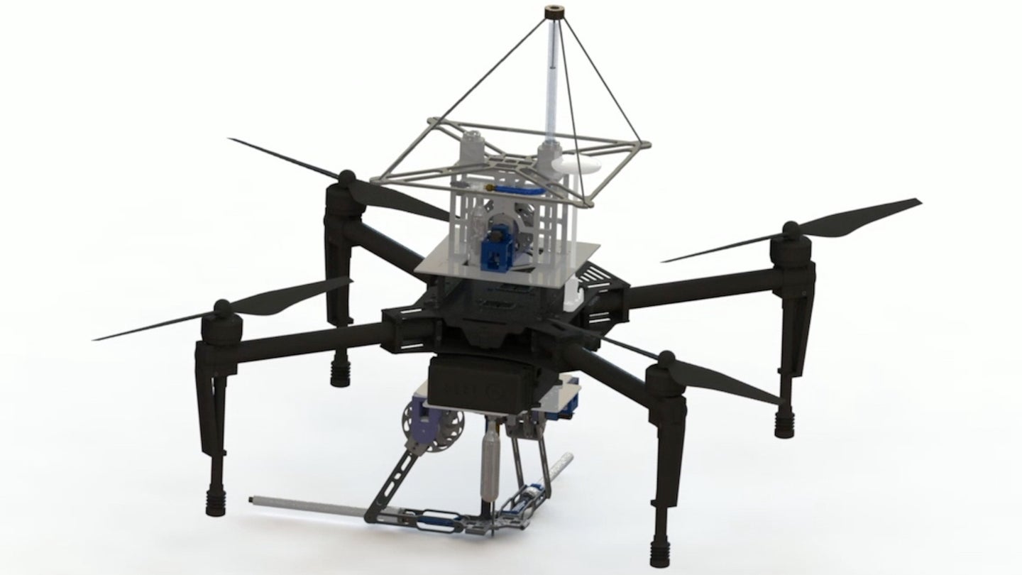 The Bio-Inspired SpiderMAV Drone Weaves Webs for Stability