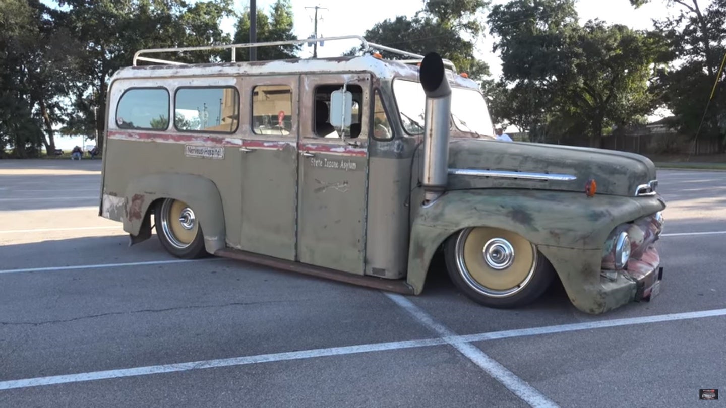 This 1951 Ford Stewart Wagon Rat Rod was Originally a Patient Transport for an Insane Asylum