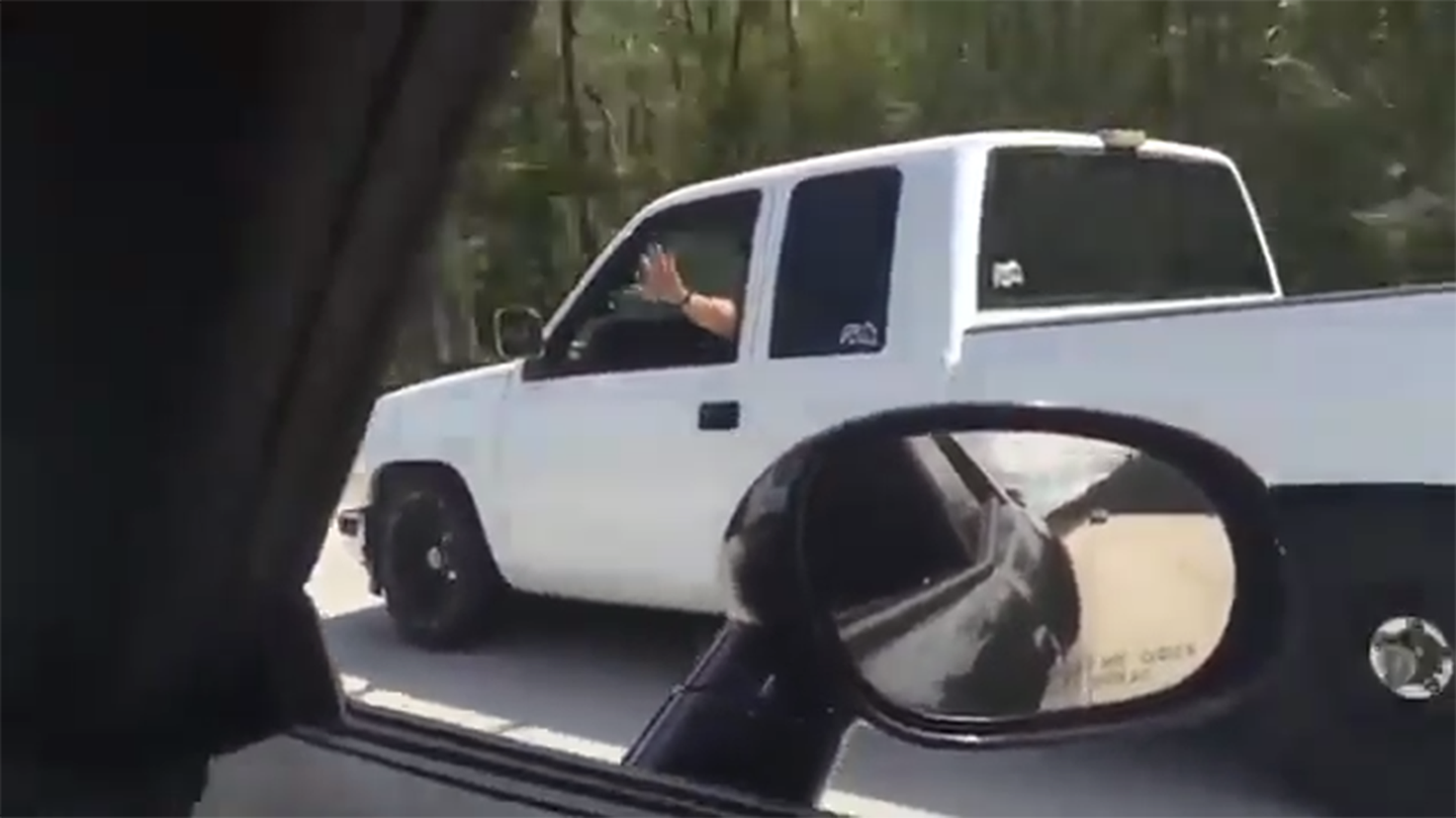 Watch This LS-Swapped Chevrolet 1500 Pickup Wave Goodbye to a Dodge Challenger