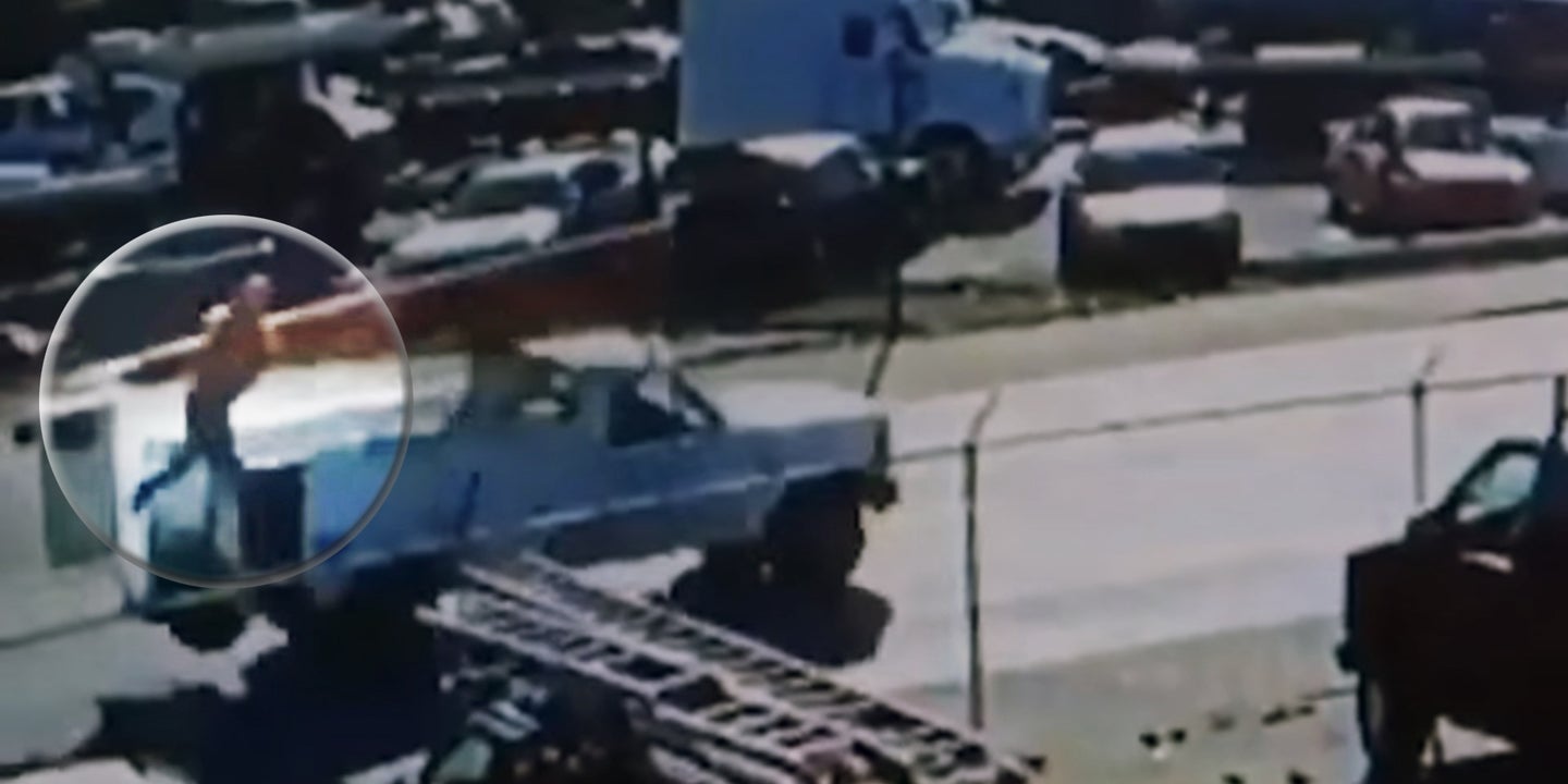 Man Steals Utility Truck, Leads Police on Chase with Helpless Worker Trapped in Bucket