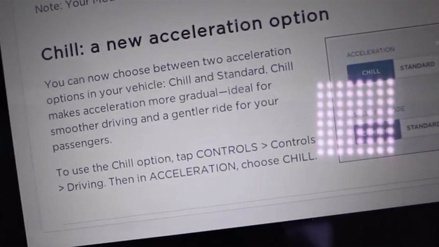 Tesla Adds “Chill” Acceleration Mode to Calm Your Nervous or Carsick Passengers