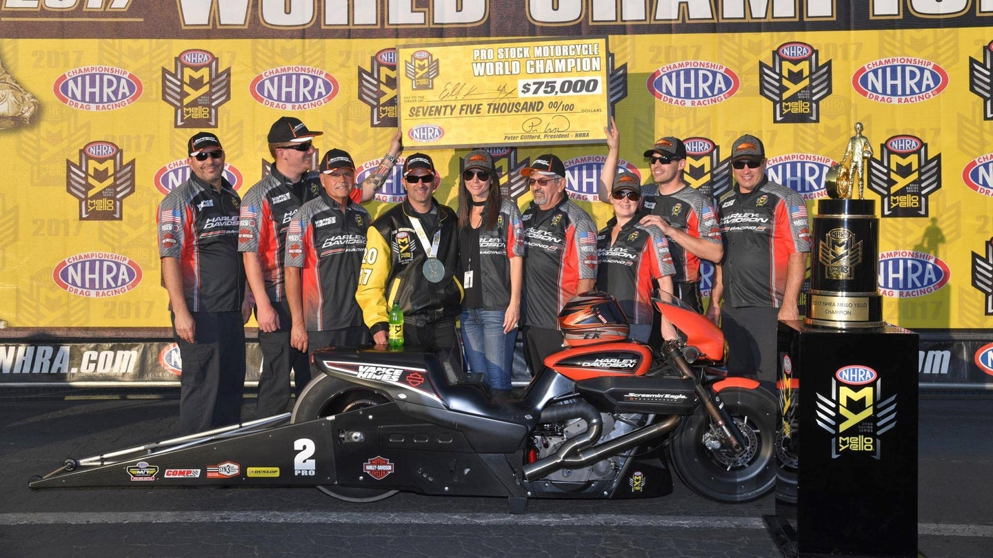 Harley-Davidson Wins NHRA Pro Stock Motorcycle Championship