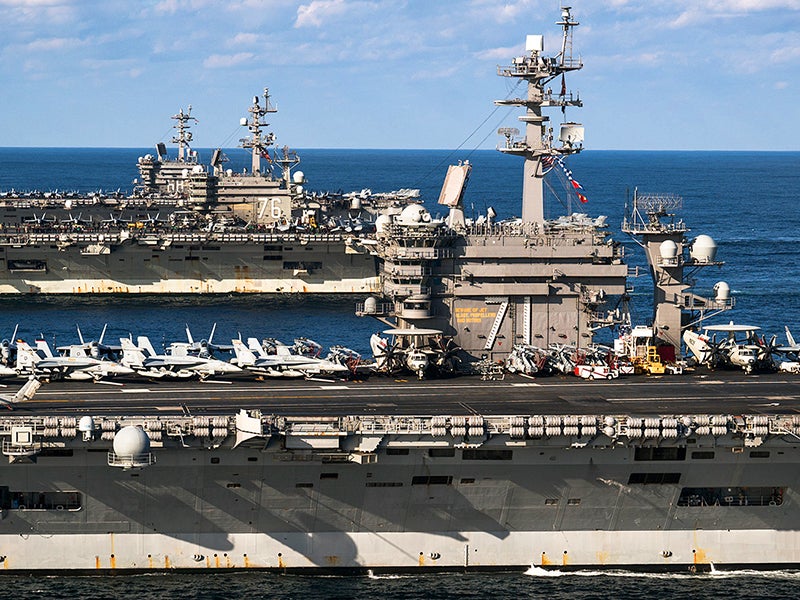 These Are The Images Of Three U.S. Supercarriers In Formation You’ve Been Waiting For