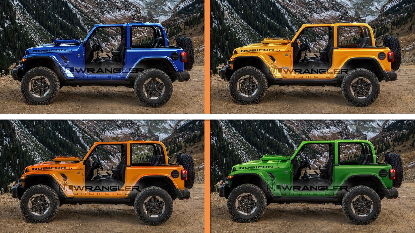 Leaked Dealer Info Shows 2018 Jeep Wrangler Paint Options Include ‘Nacho,’ ‘Punk’n,’ and ‘Mojito!’