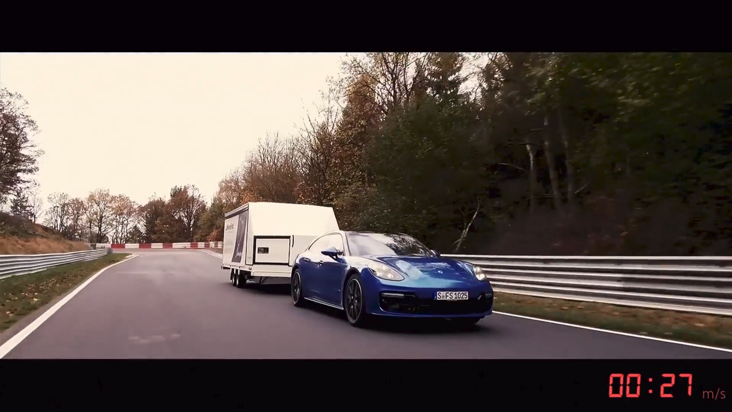 Watch Porsche Break the Nurburgring Record for Fastest Lap While Towing a Trailer