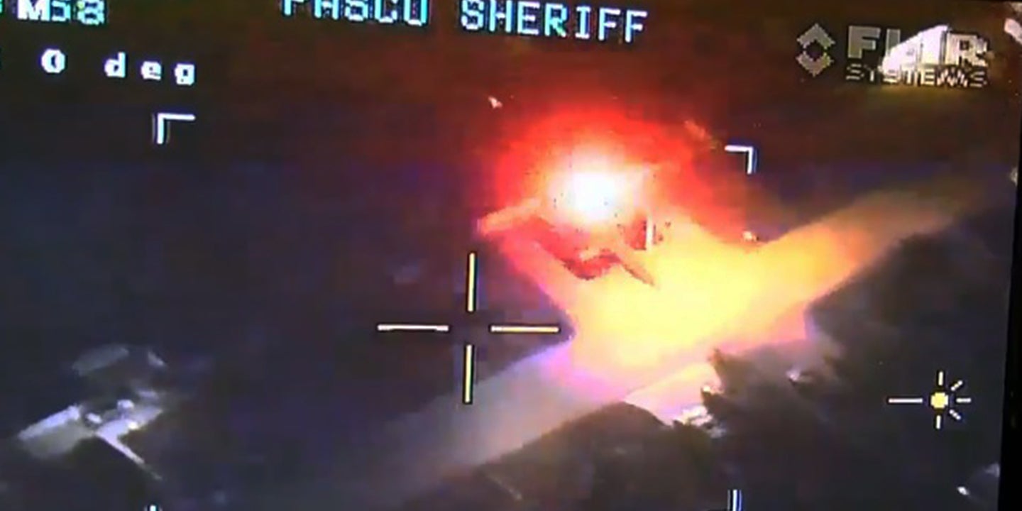 Police Helicopter Crew Lands In Parking Lot, Chases Down Florida Man Shining Laser Pointer
