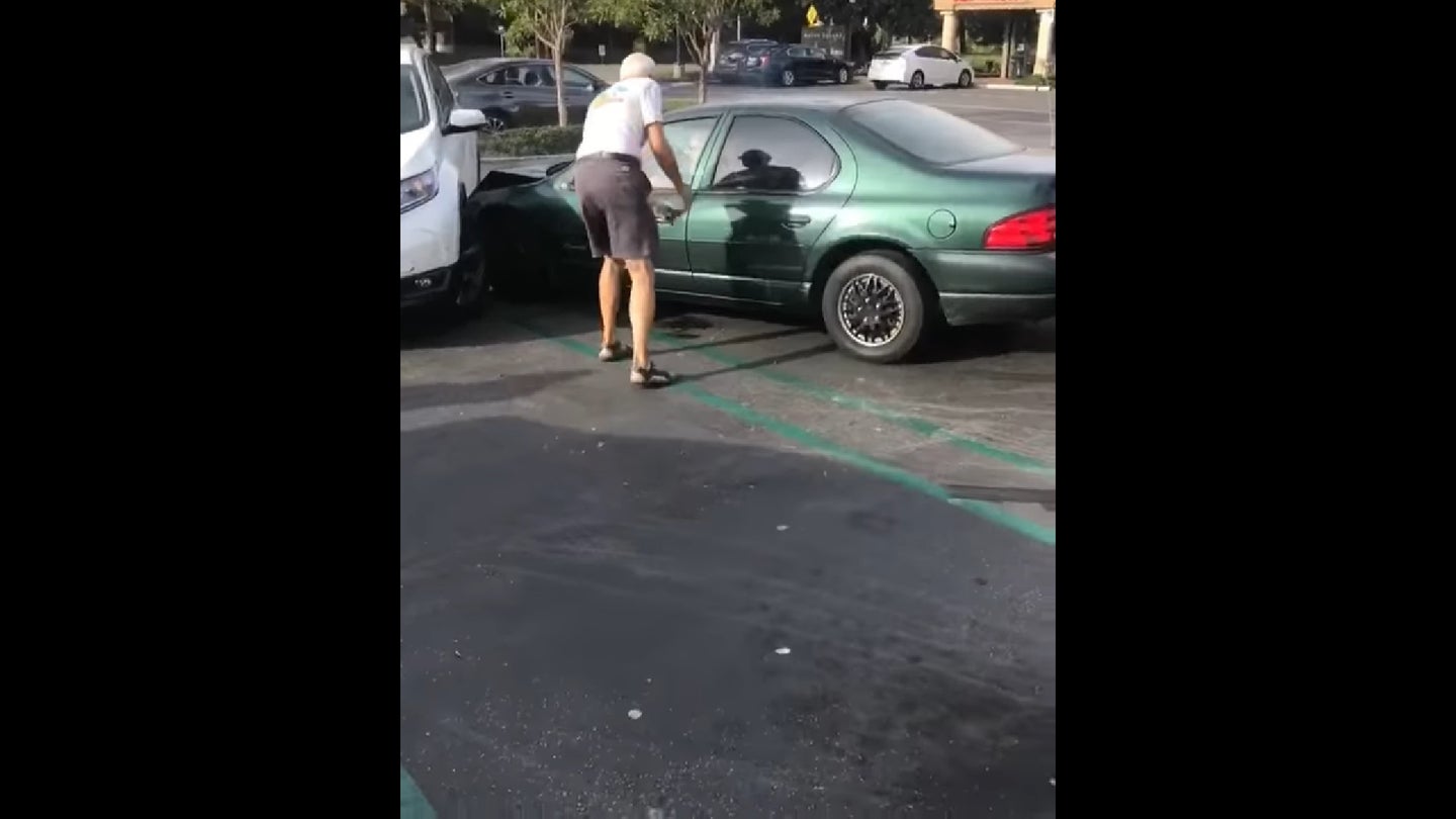 Watch an 85-Year-Old Woman Wreak Havoc in a Parking Lot