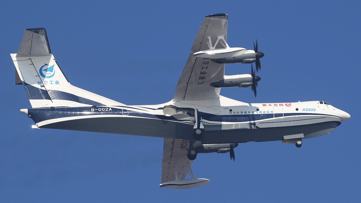 China's Homemade Amphibious Aircraft AG600 Makes Maiden Flight In Zhuhai