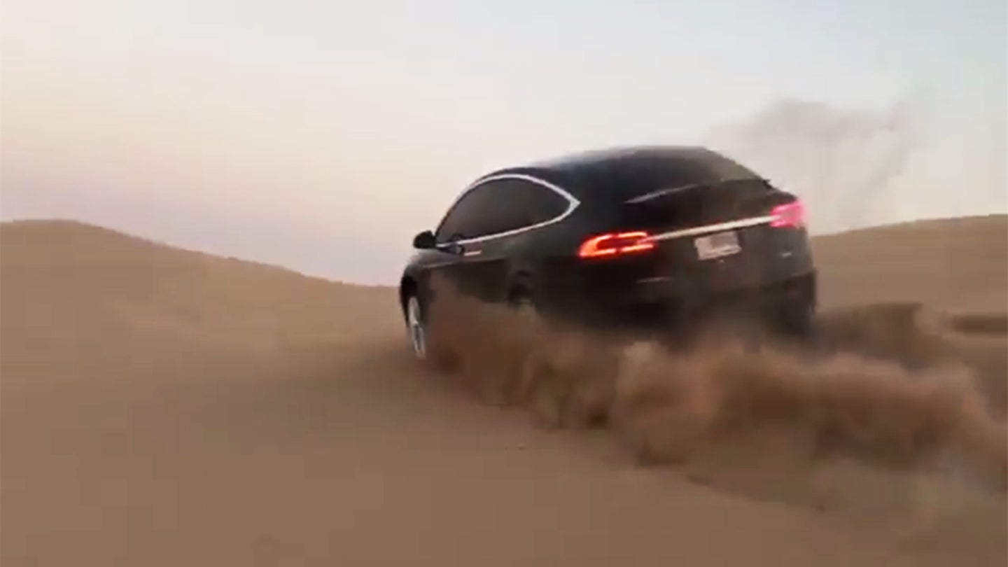 This Video of a Tesla Model X Going Off Road in the Desert Is…Something