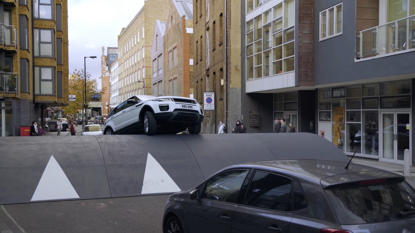 Watch a Range Rover Evoque Drive Over the World’s Largest Speed Bump