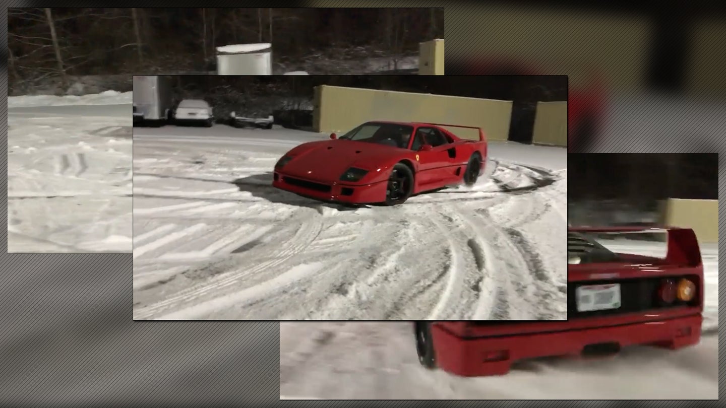 Watch This Ferrari F40 Play in the Snow