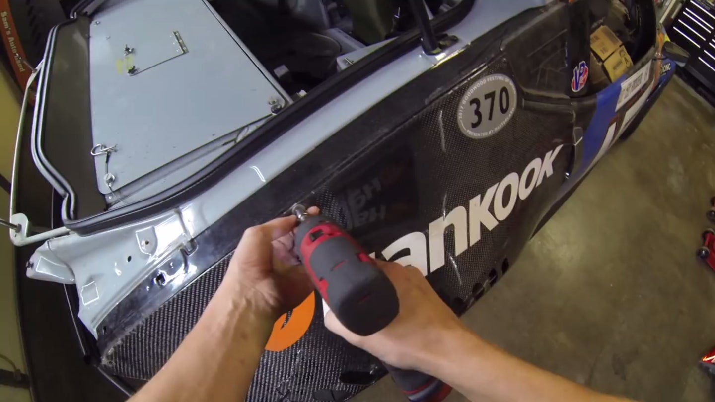 Watch Chris Forsberg Disassemble the Carbon Fiber Body from His Formula Drift Car