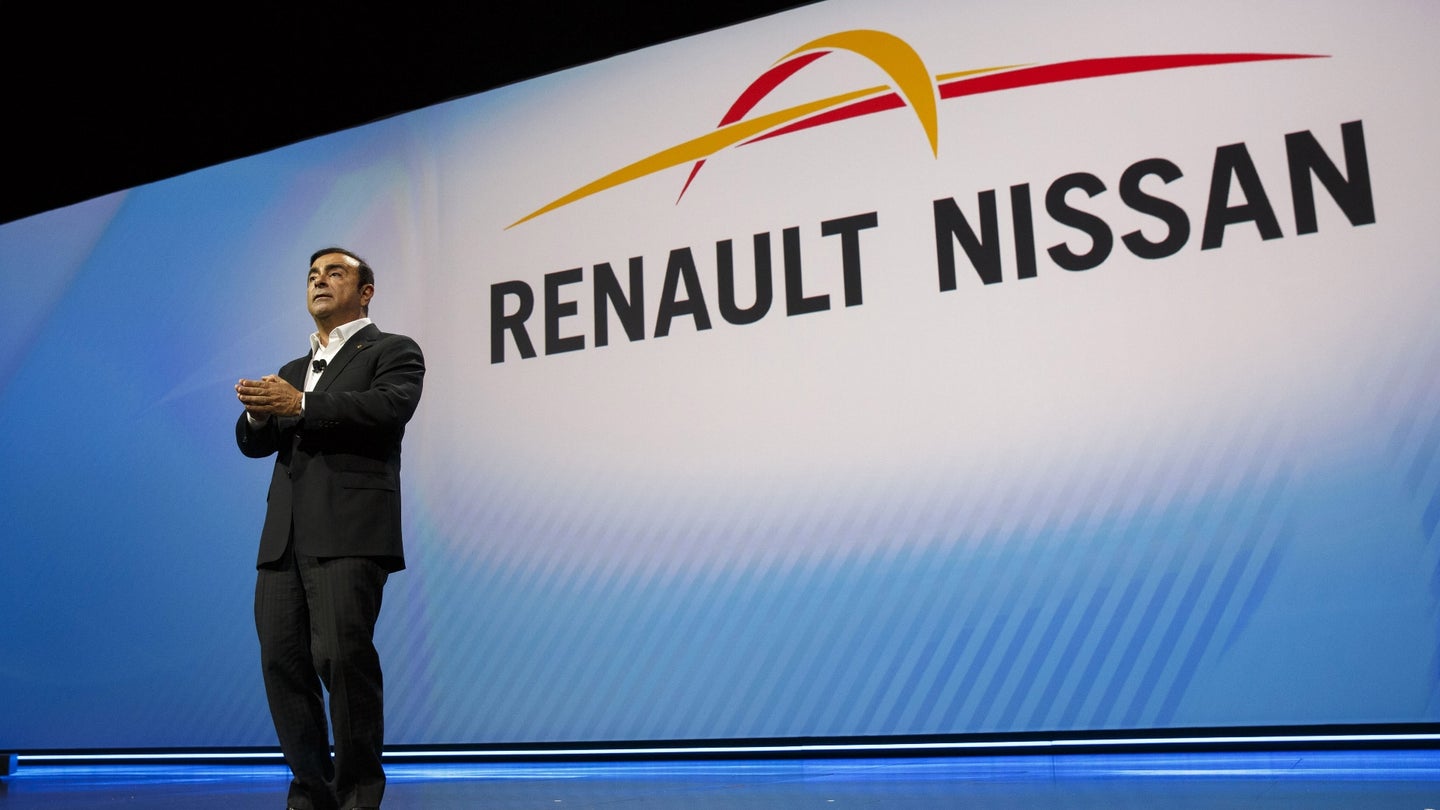 Carlos Ghosn, chairman and chief executive officer of Nissan Motor Co. and Renault SA, speaks during the 2017 Consumer Electronics Show (CES) in Las Vegas, Nevada, U.S., on Thursday, Jan. 5, 2017. Nissan is betting that regulators will find it easier to approve vehicles that have all the capabilities of a self-driving car but are supervised by humans miles away. Photographer: Patrick T. Fallon/Bloomberg