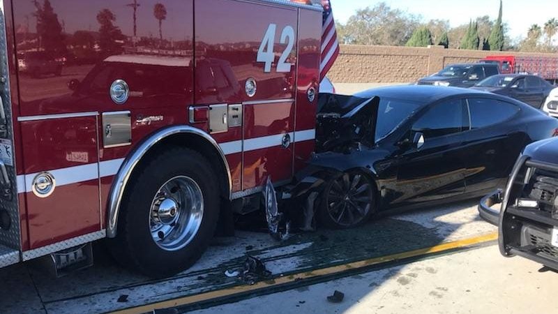 Tesla Driver Slams into Fire Truck at 65 MPH, Blames Autopilot