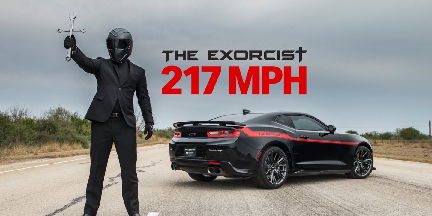 Watch the Hennessey Exorcist Camaro Hit 217 MPH in Top Speed Test